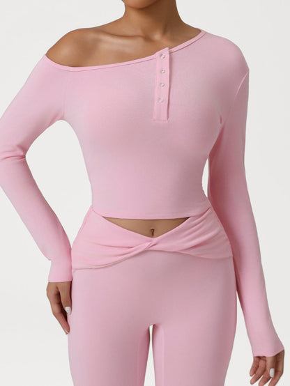 BUYCO Female Solid Color Buttons Long Sleeves