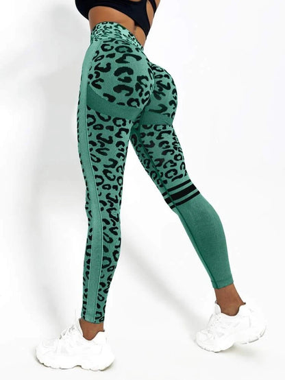 BUYCO Female Leopard Ruched Back Quick-dry Leggings