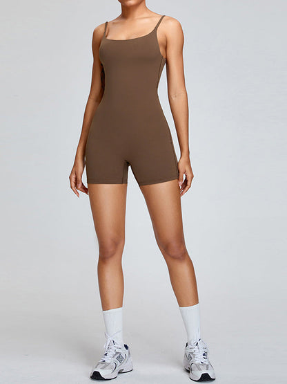 BUYCO Female Backless U Collar Quick Dry Nude Sensation Romper