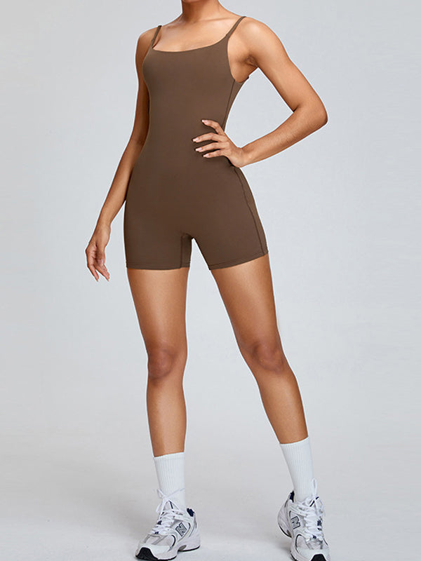 BUYCO Female Backless U Collar Quick Dry Nude Sensation Romper