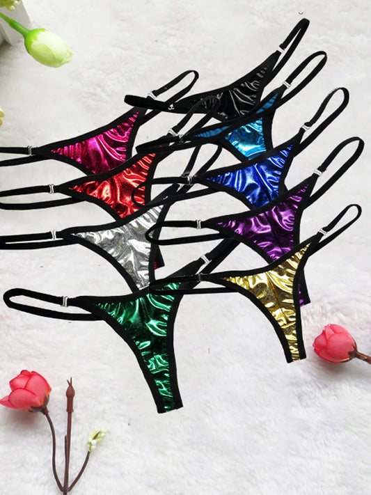 BUYCO Female PU Glossy T-back Panties