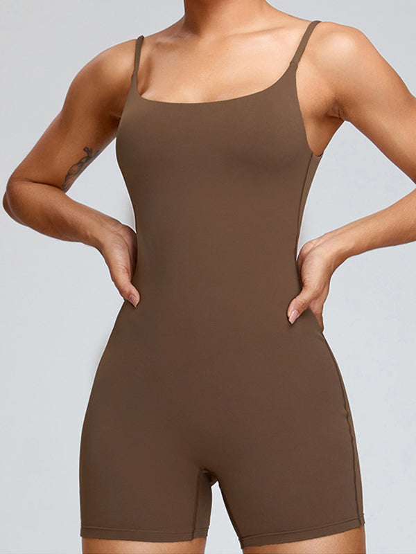 BUYCO Female Backless U Collar Quick Dry Nude Sensation Romper