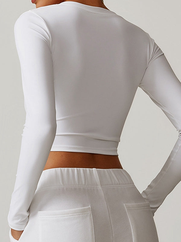 BUYCO Female Fitted V Collar Long Sleeves