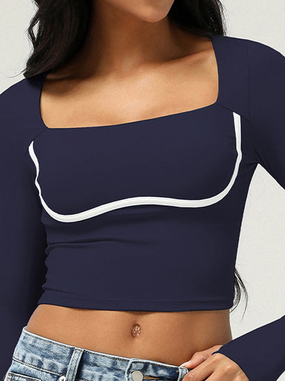 BUYCO Female Square Collar with Chest Pads Thumbholes Long Sleeves