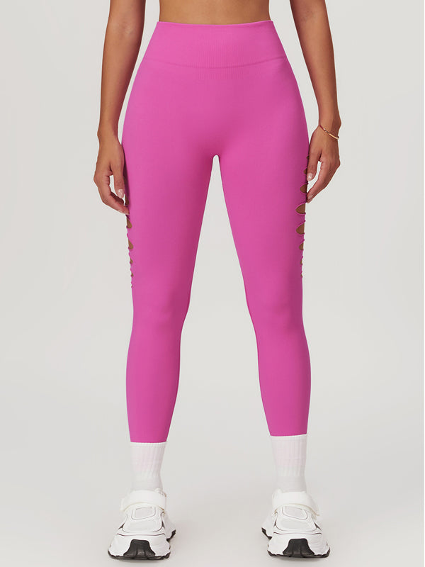 BUYCO Female Hollow Out Hip-lift Quick-dry High-waisted Seamless Leggings