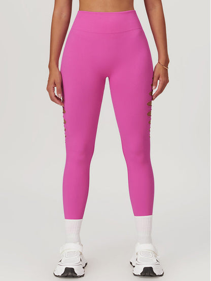 BUYCO Female Hollow Out Hip-lift Quick-dry High-waisted Seamless Leggings