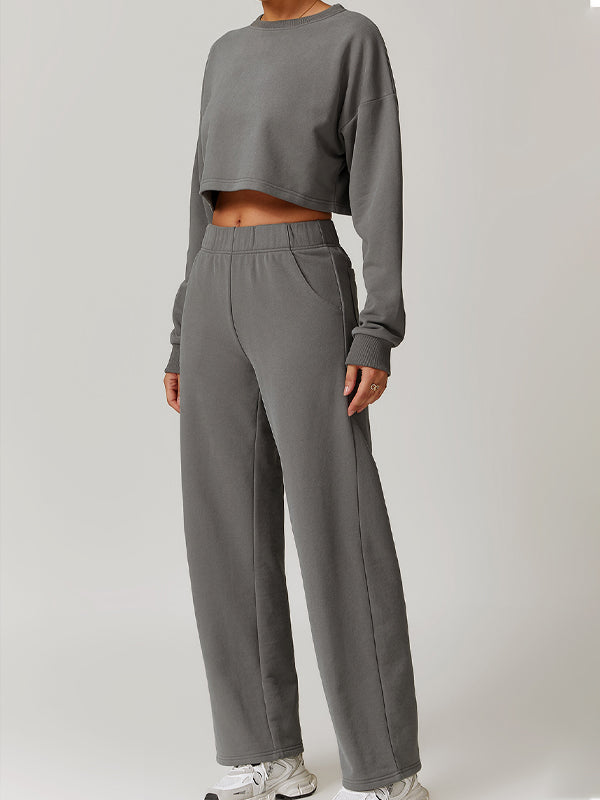 BUYCO Female Split Backless High-waisted Casual Loose Tracksuit