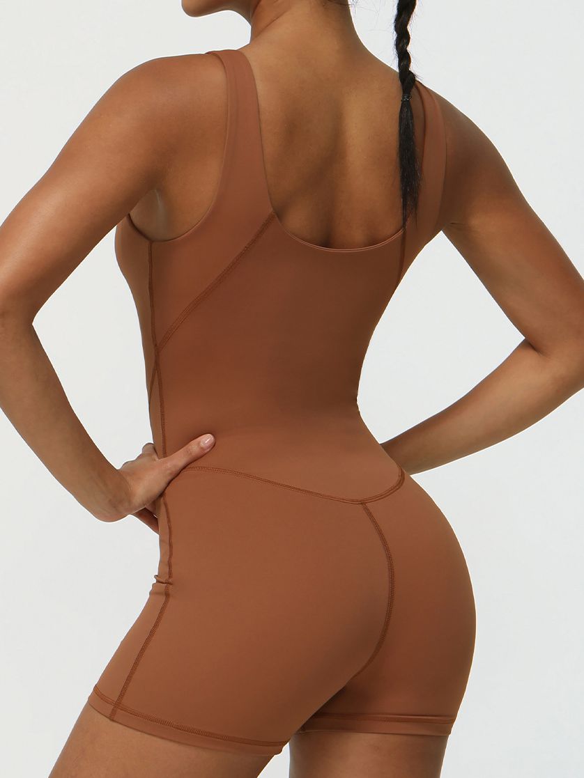 BUYCO Female V-neck High-Support Elastic Tight Romper