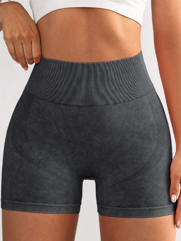BUYCO Female Frosting Denim Ruched Back Spandex Gym Fit Shorts