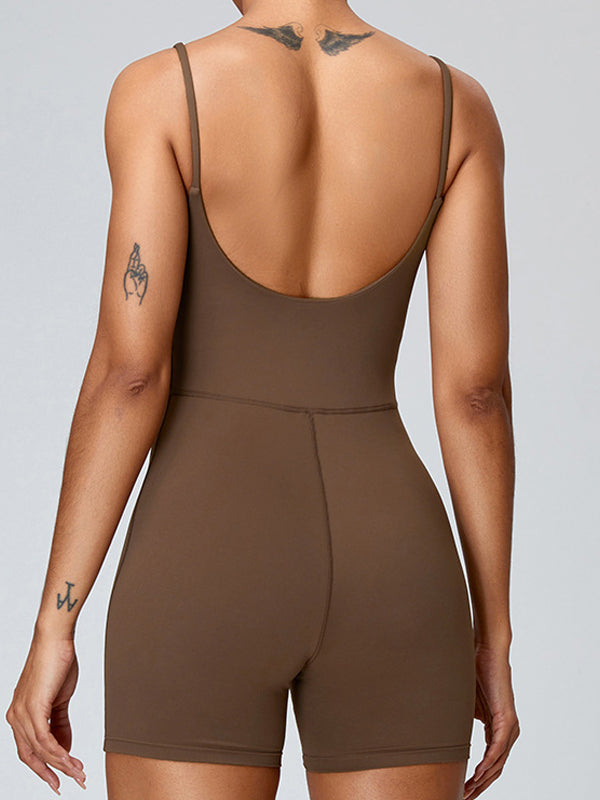 BUYCO Female Backless U Collar Quick Dry Nude Sensation Romper