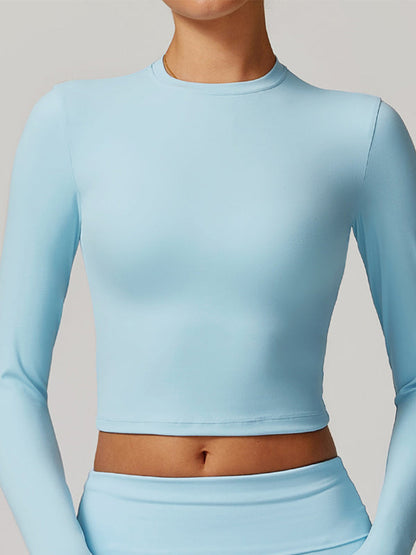 BUYCO Female Solid Color Quick Dry Elastic Tight Long Sleeves