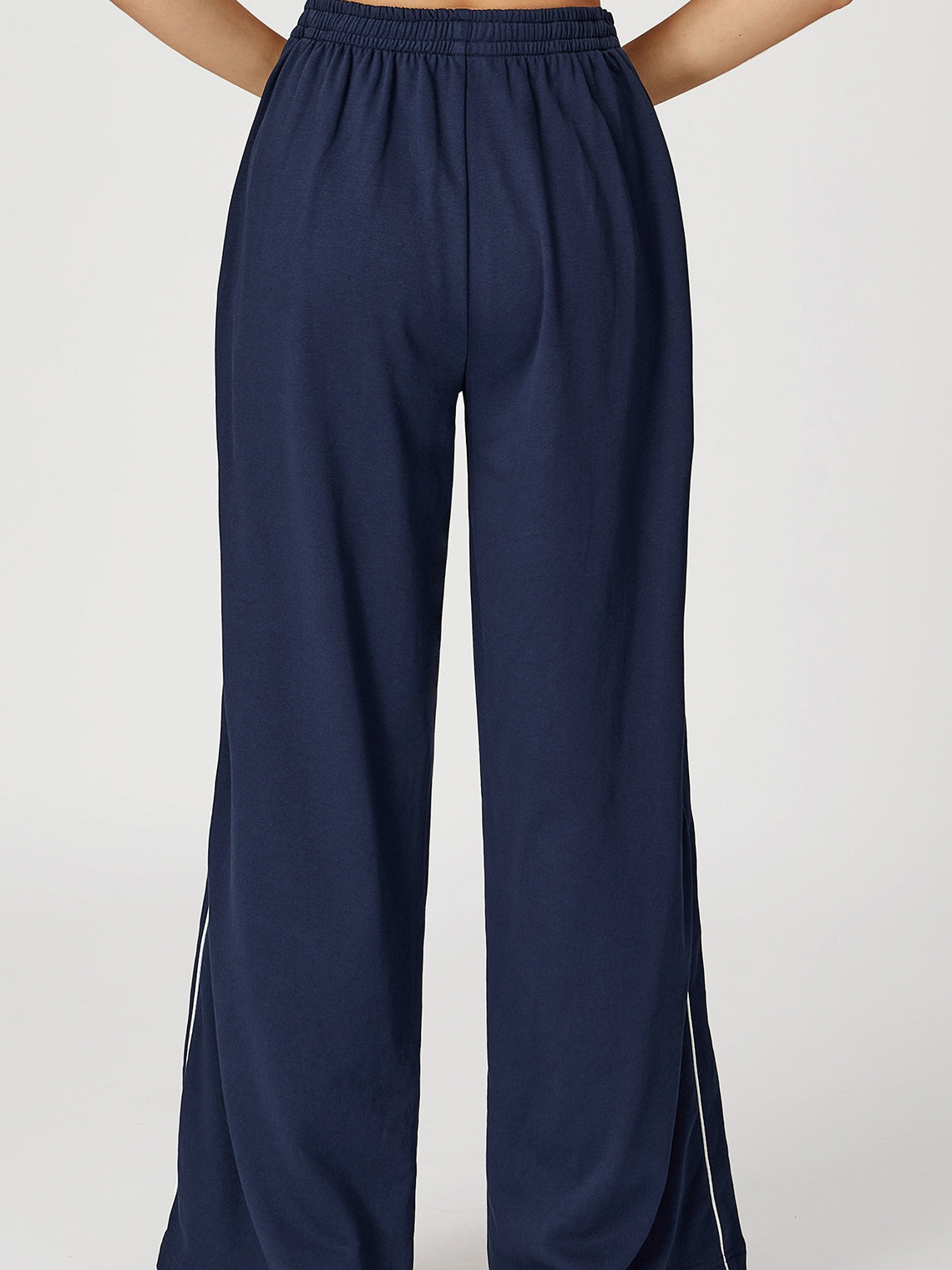 BUYCO Female Casual Loose Contrast Color Stripe High-rise Pants