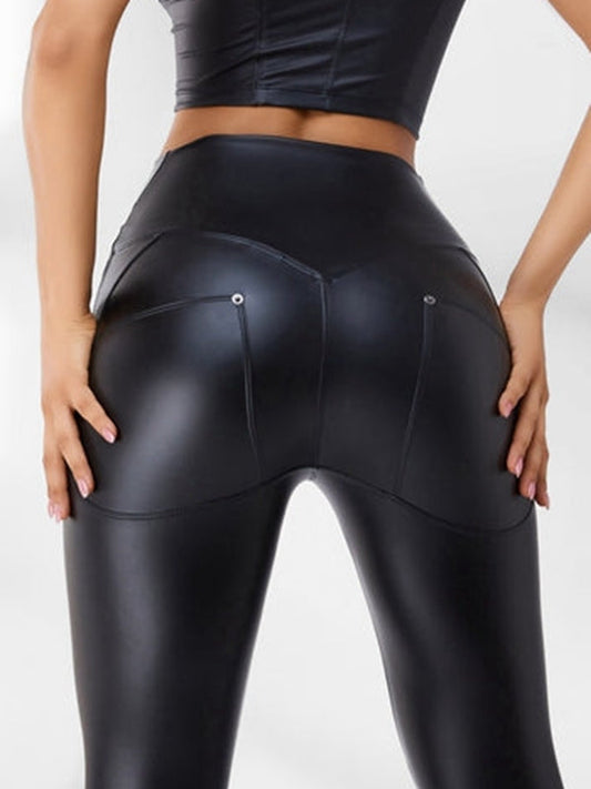 BUYCO Female PU High-rise Leggings