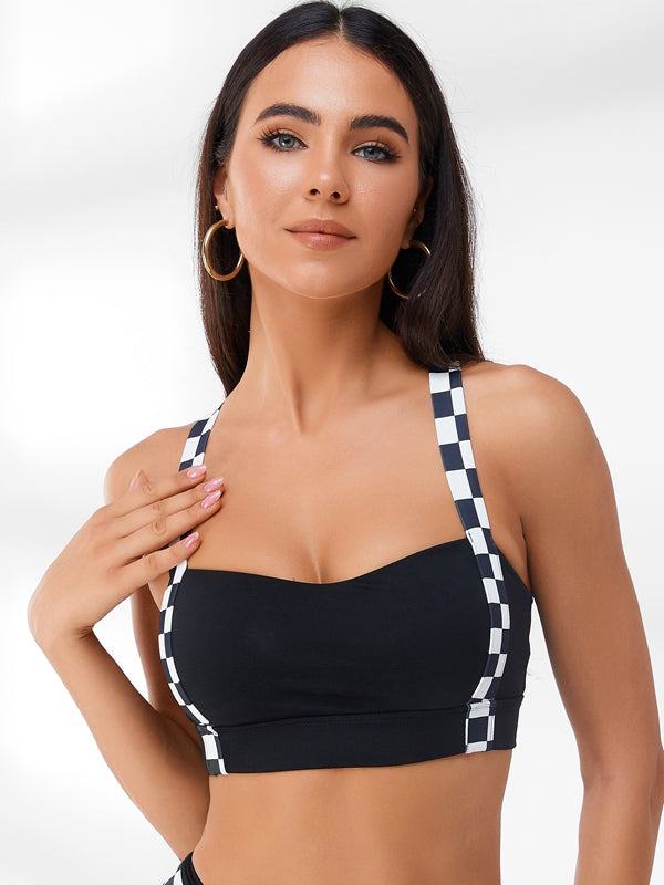 BUYCO Female Chessboard V Shaped-waist Leggings