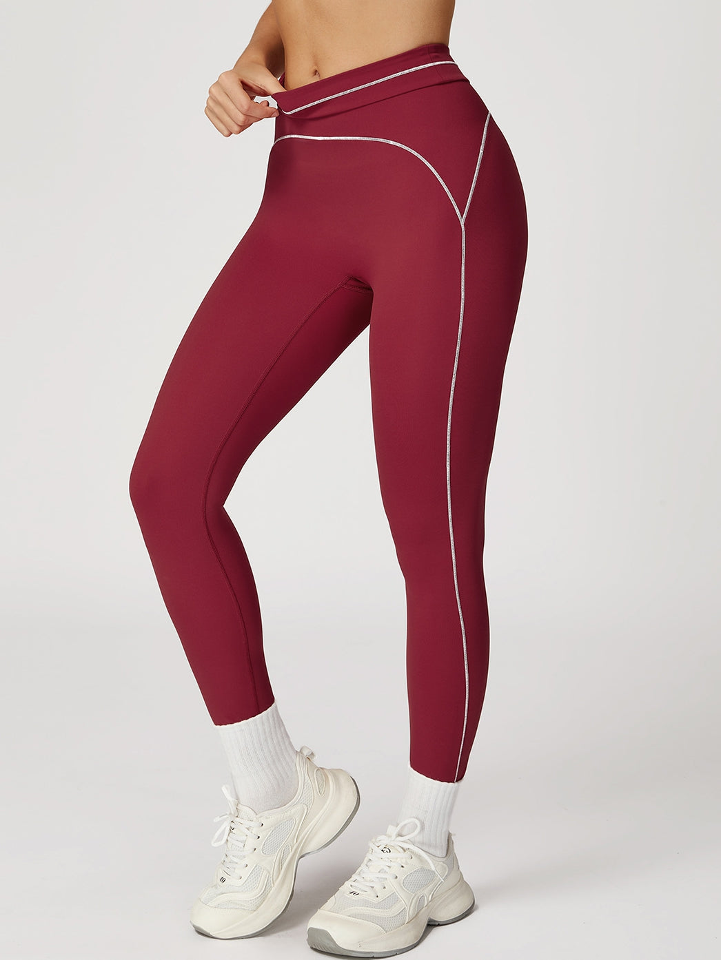 BUYCO Female Contrast Color Stripes Fit Leggings