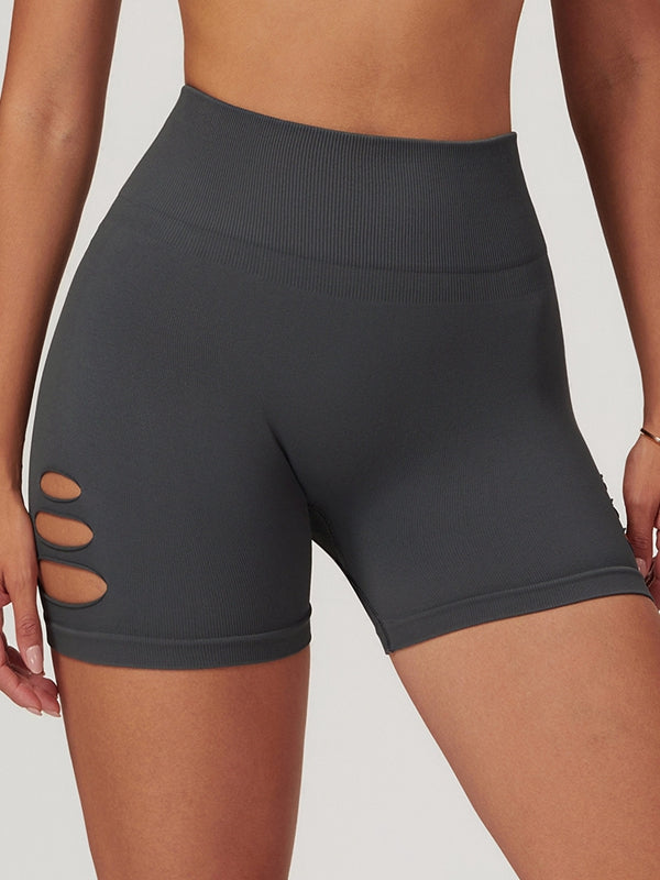 BUYCO Female Hollow Out Hip-lift Quick-dry High-waisted Seamless Shorts