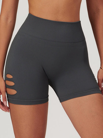 BUYCO Female Hollow Out Hip-lift Quick-dry High-waisted Seamless Shorts