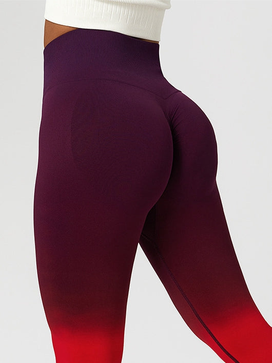 BUYCO Female Fantasy Apple Plump Ombre Ruched Back Seamless Leggings