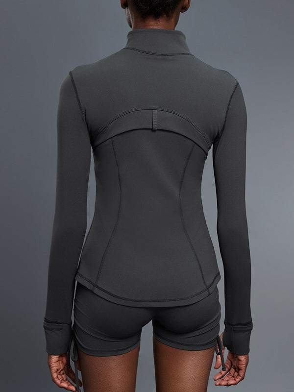 BUYCO Female Fitted Zipper Pocket Thumbhole Jacket