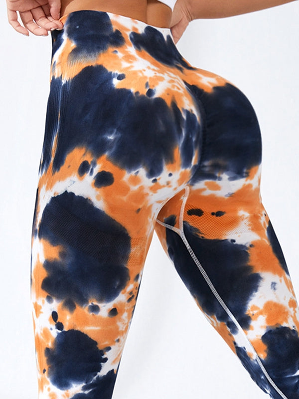 BUYCO Female Modern Tie-dye Quick Dry Hip-lift Leggings