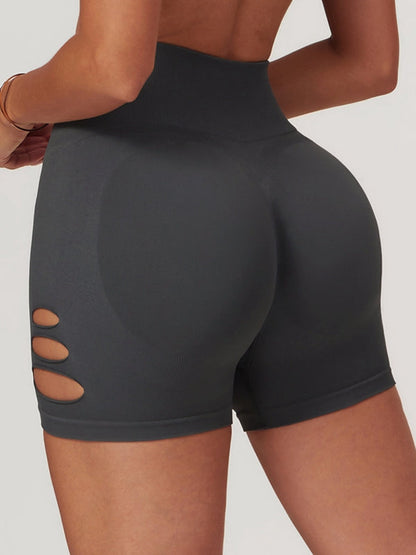 BUYCO Female Hollow Out Hip-lift Quick-dry High-waisted Seamless Shorts