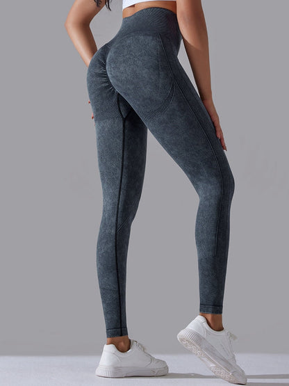 BUYCO Female Denim Ruched Back High-rise Leggings