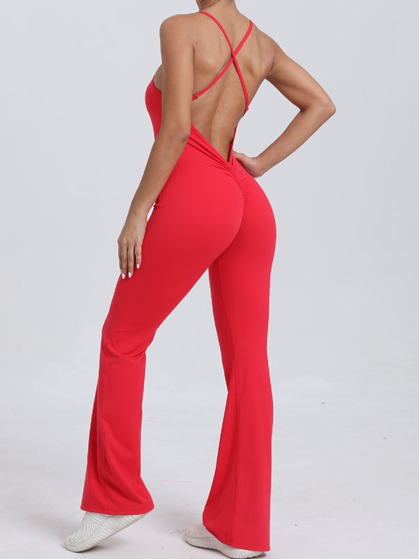 BUYCO Female Cross Back Flare Fit Jumpsuit
