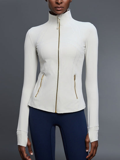 BUYCO Female Fitted Zipper Pocket Thumbhole Jacket