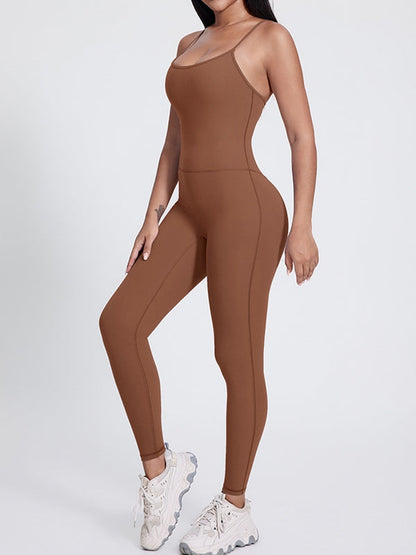 BUYCO Female Fitted Big U Collar Backless Jumpsuit