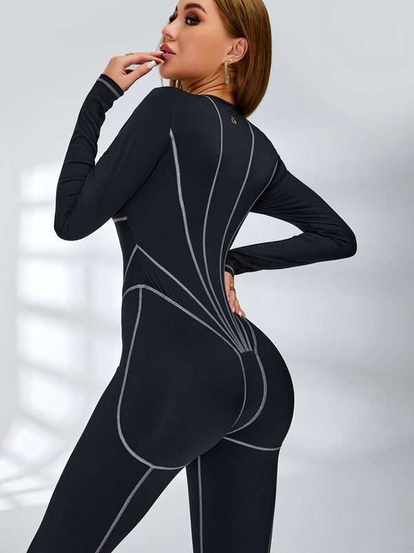 BUYCO Female Tummy Control Zipper Hip-lift Jumpsuit