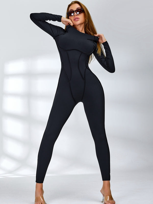 BUYCO Female Heart Backless Long Sleeves Jumpsuit