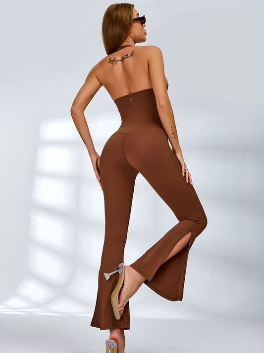 BUYCO Female Halter Split Flare Jumpsuit