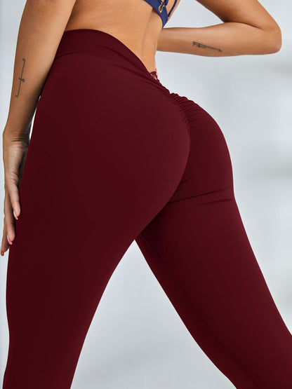 BUYCO Female Ruched Back Deep V Back Leggings