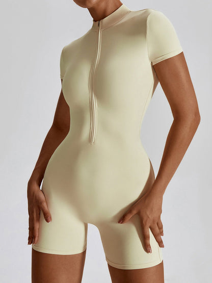 BUYCO Female Stand Collor Zipper Hip-lift Romper