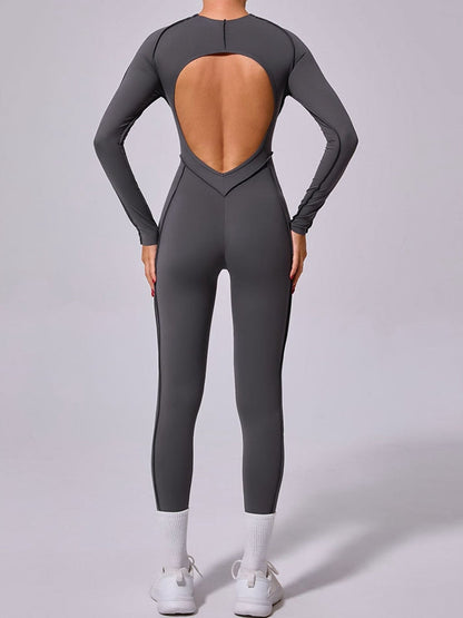 BUYCO Female Heart Backless Long Sleeves Jumpsuit