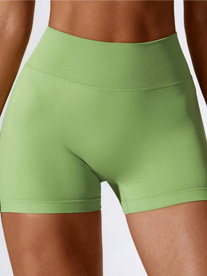 BUYCO Female Quick-dry V-shaped Waist Ruched Back Spandex Gym Fit Shorts