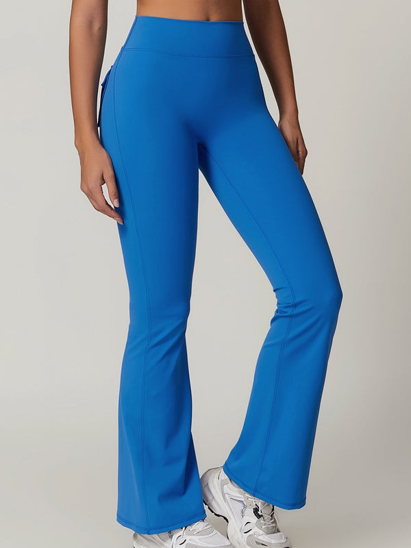 BUYCO Female Pocket Ruched Back Flare Cargo Leggings