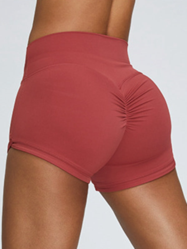 BUYCO Female Ruched Back High-rise Spandex Gym Fit Shorts