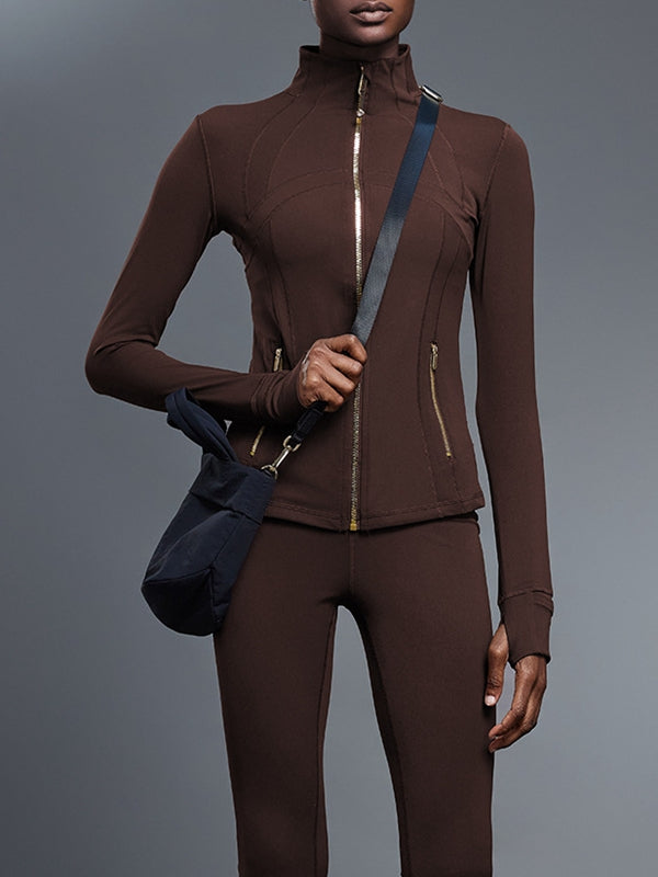 BUYCO Female Fitted Zipper Pocket Thumbhole Jacket