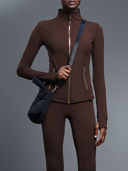 BUYCO Female Fitted Zipper Pocket Thumbhole Jacket