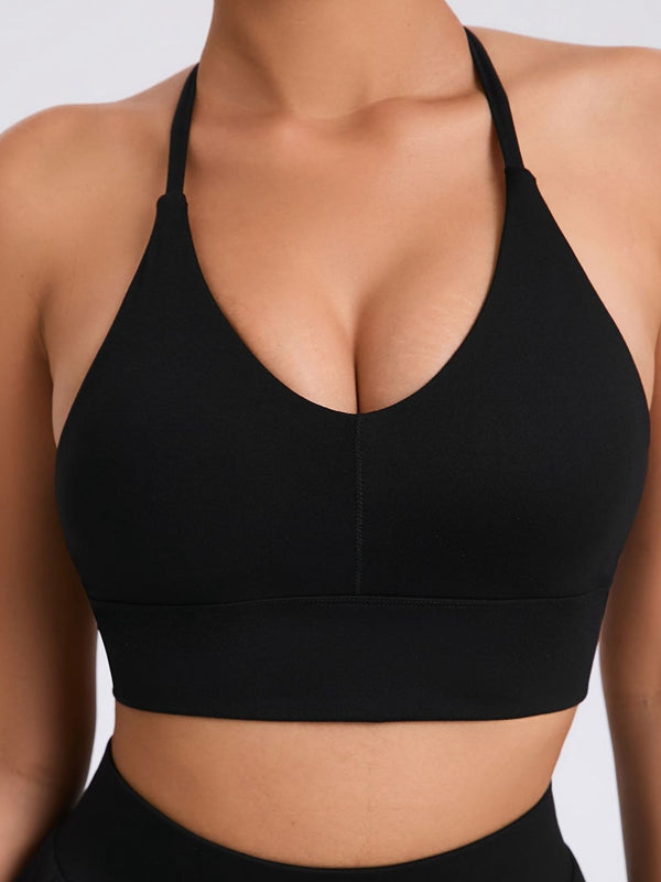 BUYCO Female Deep U Collar Backless Sports Bras
