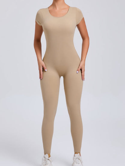 BUYCO Female Fitted Backless U Collar Jumpsuit
