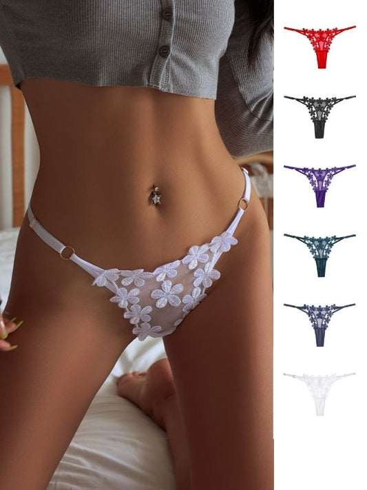 BUYCO Female Lace Flower T-back Panties