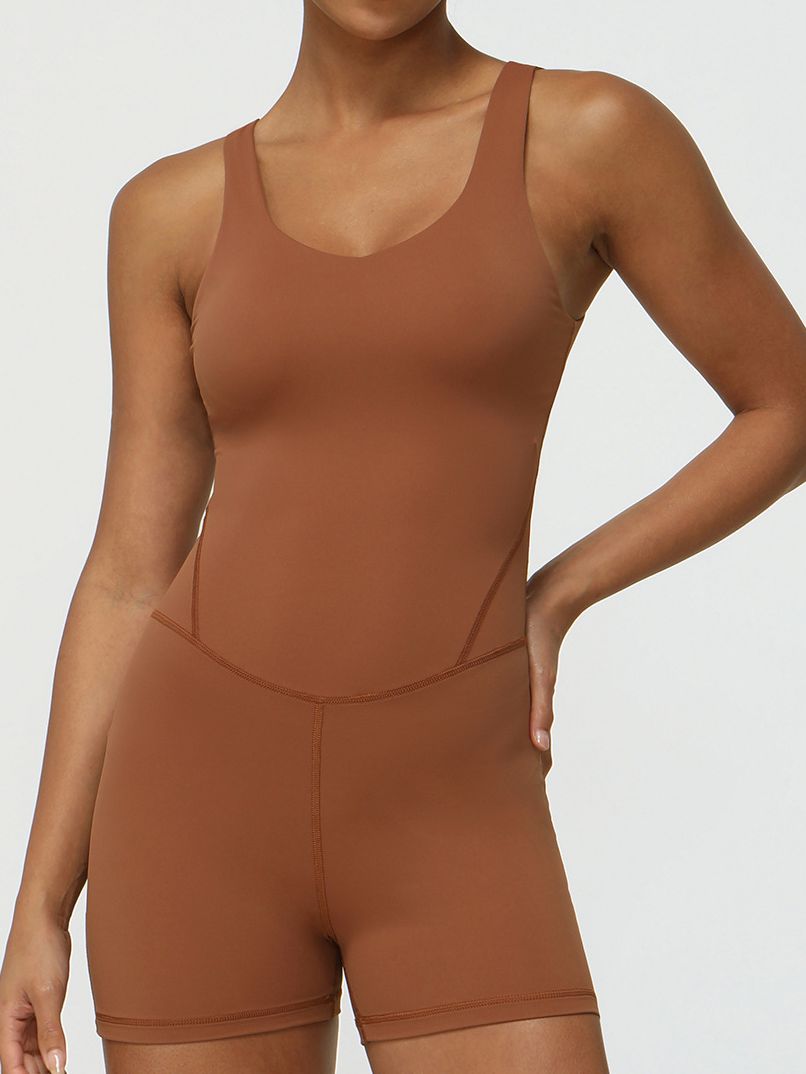 BUYCO Female V-neck High-Support Elastic Tight Romper