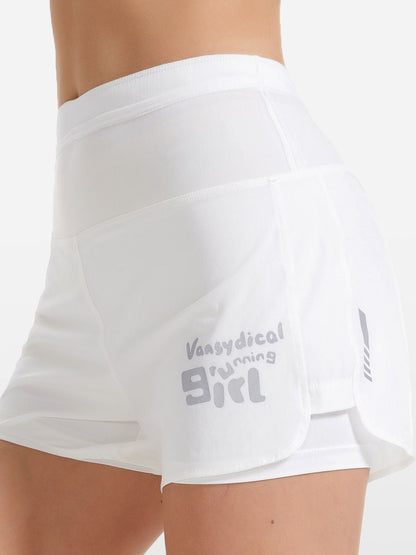 BUYCO Female Quick Dry 2 in 1 Mesh Pocket Shorts