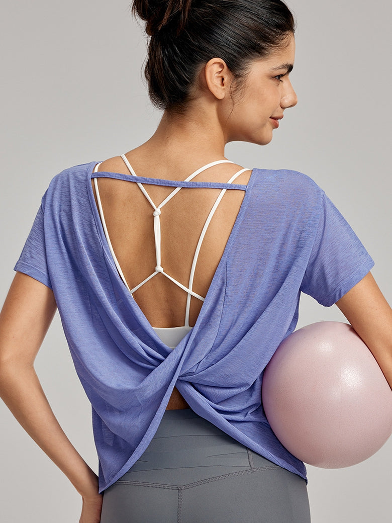 BUYCO Female Solid Color Breathable Smock Without Bras Short Sleeves