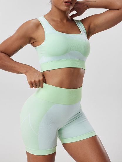 BUYCO Female Ruched Back with Chest Pads Elastic Tight Short Tracksuit