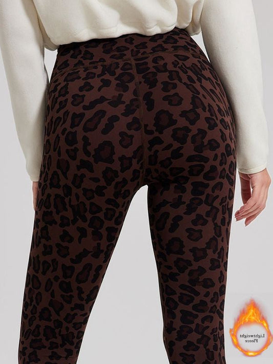 BUYCO Female Fleece Leopard Print Leggings