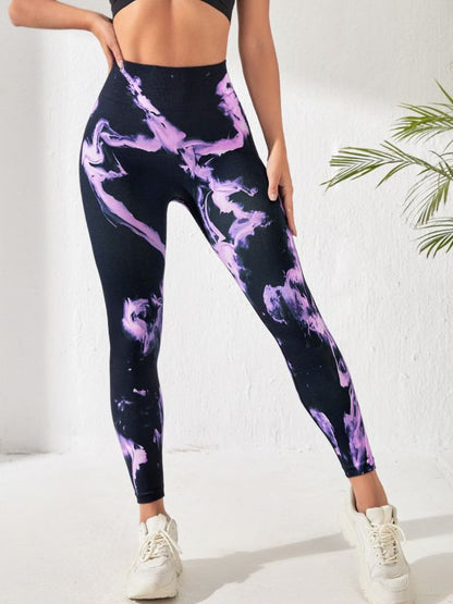 BUYCO Female Push Up Design Colorful Modern Tie-dye Quick Dry Leggings