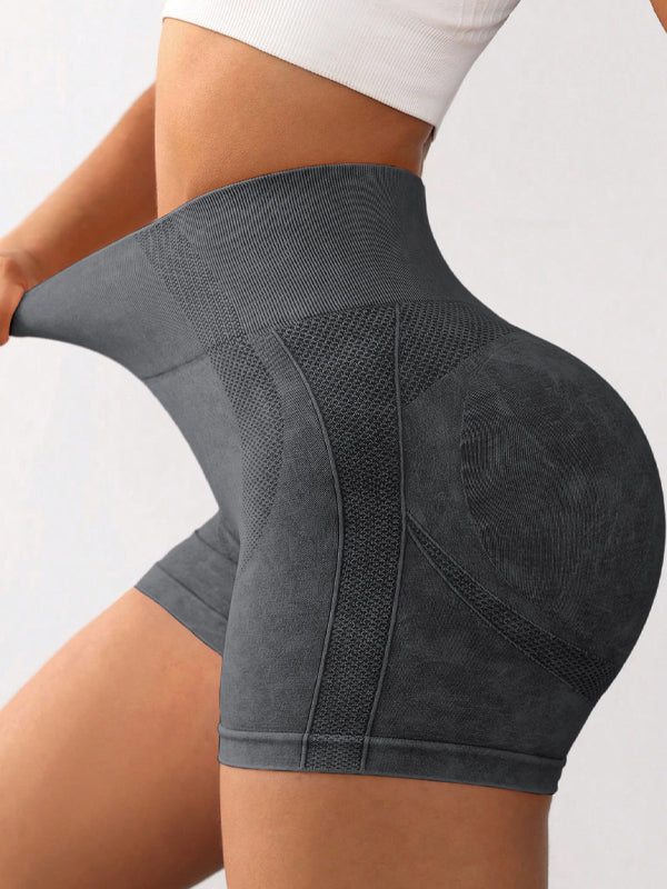 BUYCO Female Frosting Denim Ruched Back Spandex Gym Fit Shorts